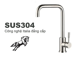 Vòi bếp nóng lạnh SUS304 (cổ vuông) - Hàng Cao cấp HVMMA ITALIA